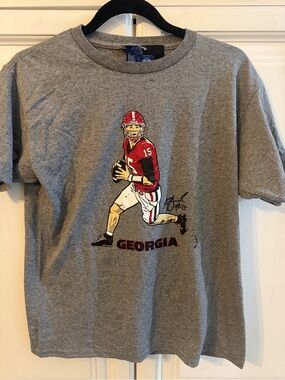 Georgia Kids Grey Graphic Football T-Shirt